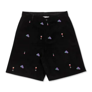 Skate Cafe Vino Cord Shorts - Black