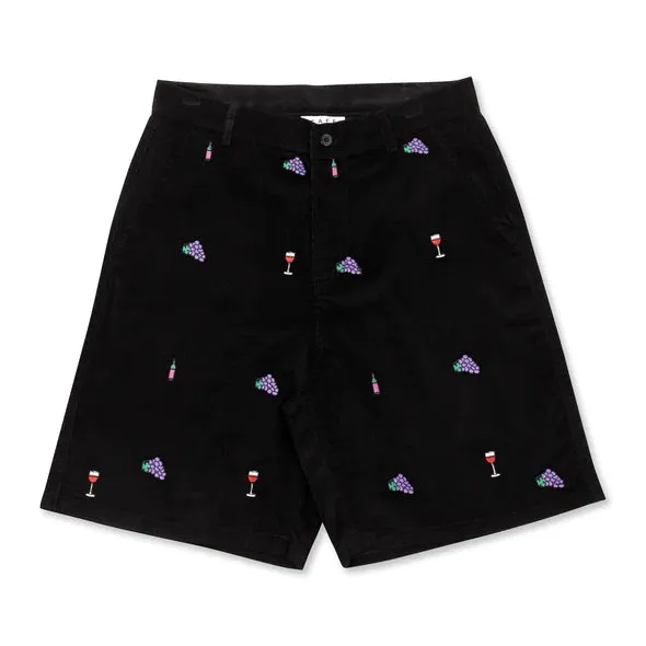 Skate Cafe Vino Cord Shorts - Black