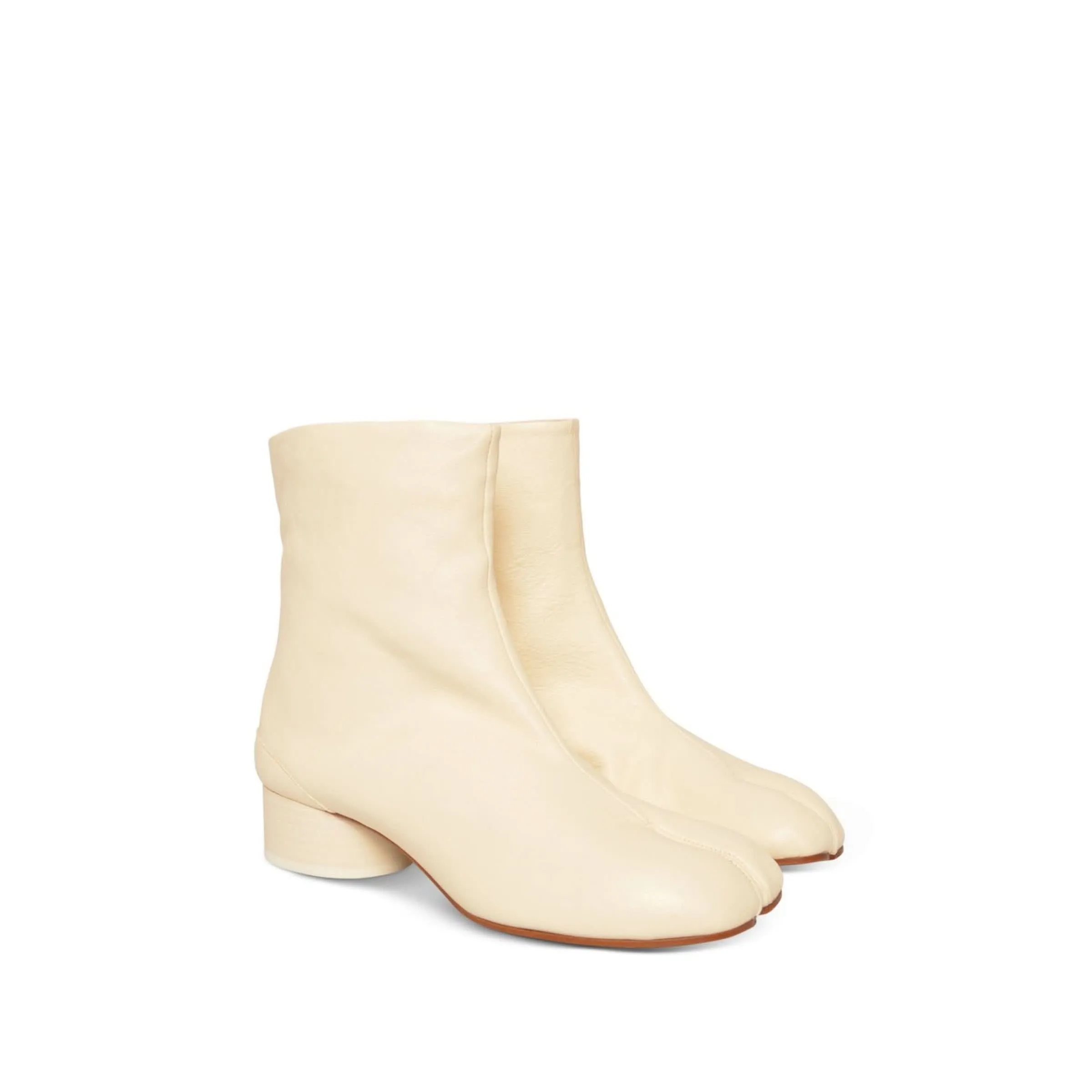 Tabi Ankle Boots 3cm Heel in White