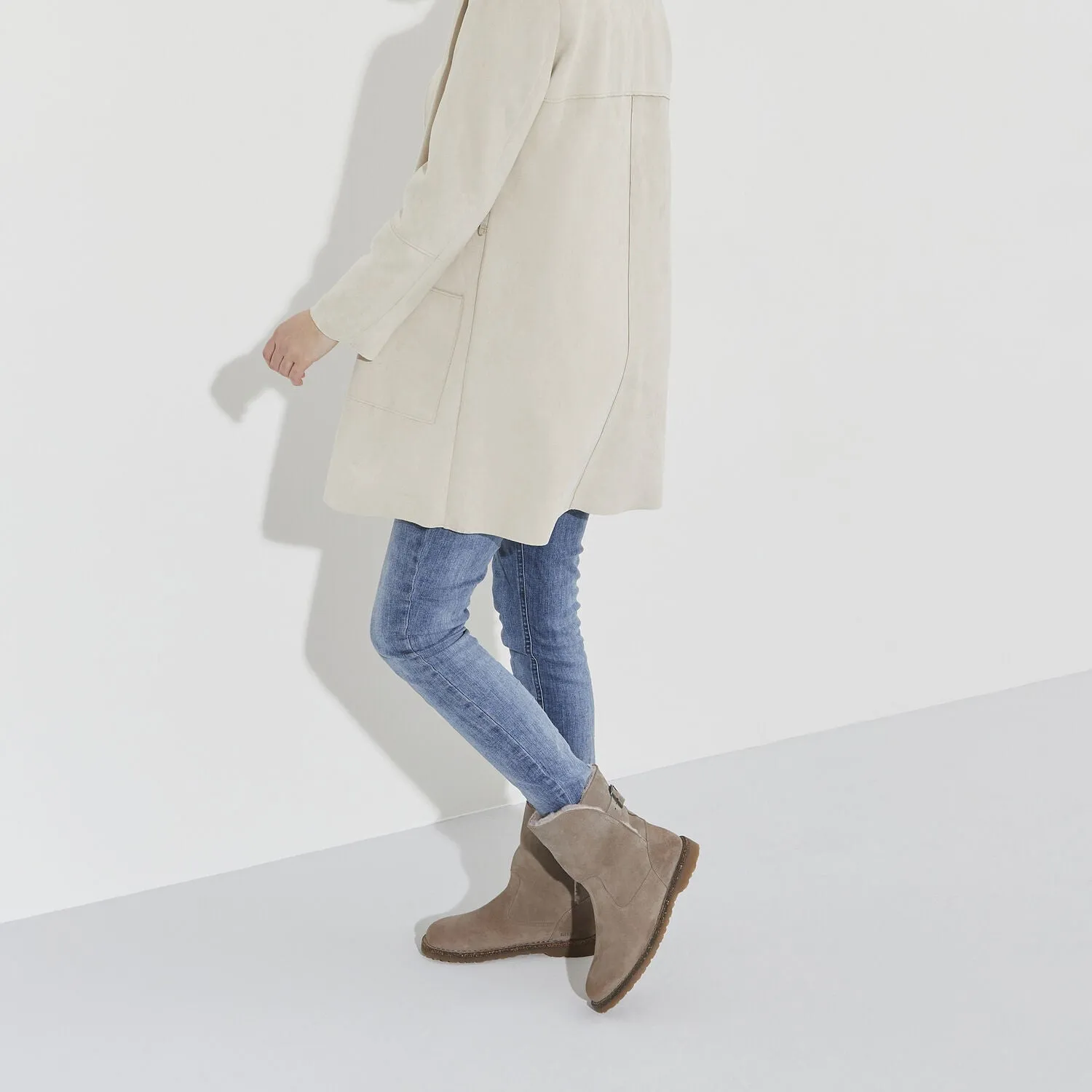 Uppsala Shearling Suede Gray Taupe
