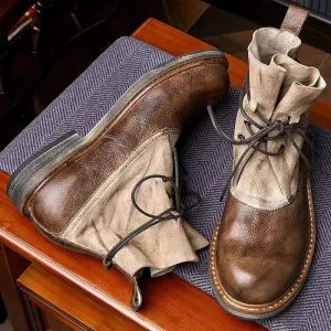 Warm Leather Ankle Boots Men's Casual Shoes MCSRE10