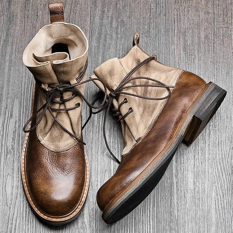 Warm Leather Ankle Boots Men's Casual Shoes MCSRE10