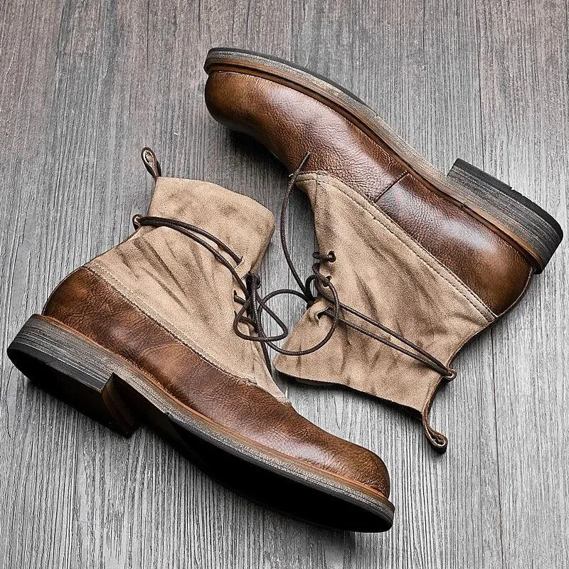 Warm Leather Ankle Boots Men's Casual Shoes MCSRE10