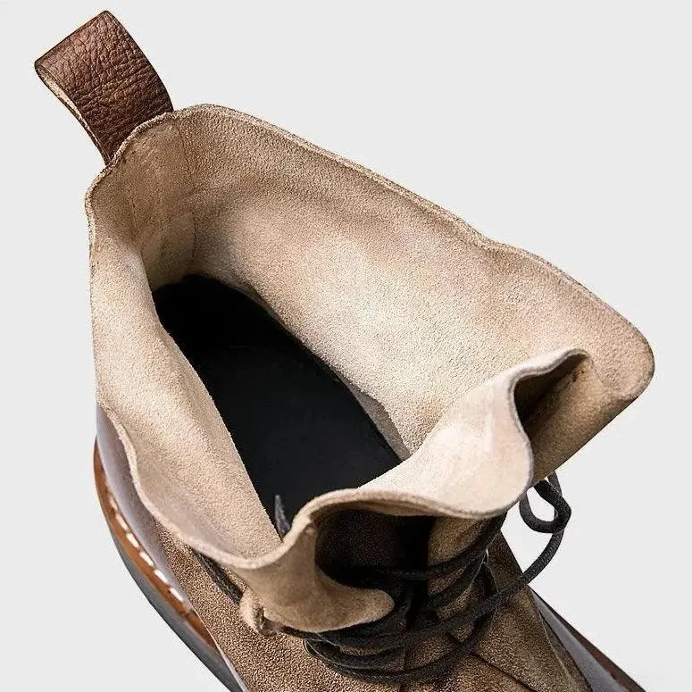 Warm Leather Ankle Boots Men's Casual Shoes MCSRE10